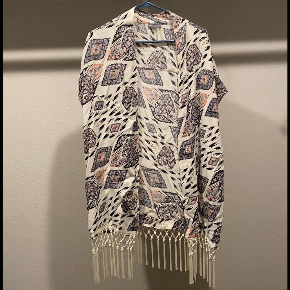Vince Camuto fringed sleeveless cardigan